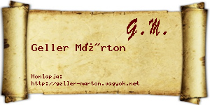 Geller Márton névjegykártya