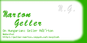 marton geller business card